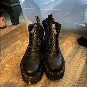 SINCLAIR MILLED NAPPA LEATHER PLATFORM BOOTS